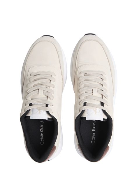 Scarpe Calvin Klein Athleisure Runner LaceUp Mix Beige Uomo CALVIN KLEIN | Sneakers | YM0YM01195-0GF